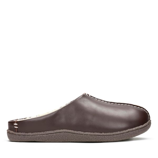 Clarks Mens Relaxed Style Slippers Brown | USA-1653478
